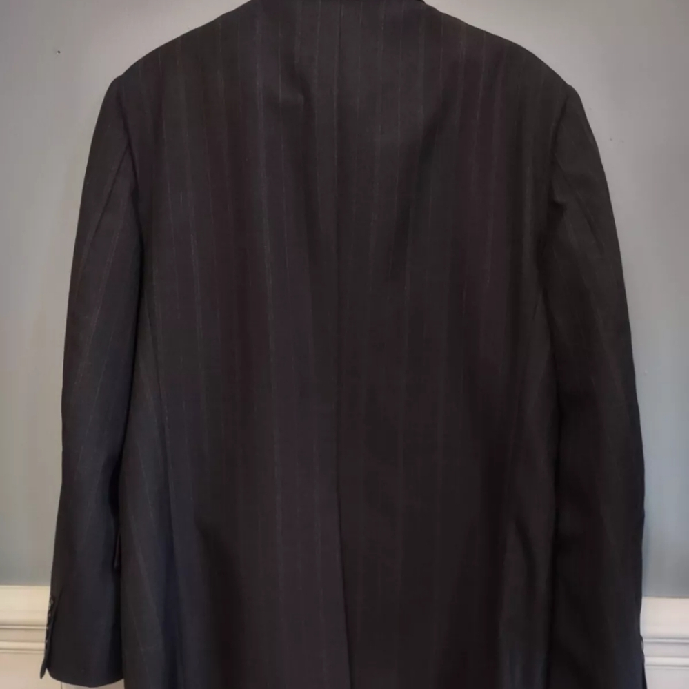 Austin Manor Men's Blazer Dark Gray Pinstripe Sz 44R Wool Blend - Picture 10 of 14